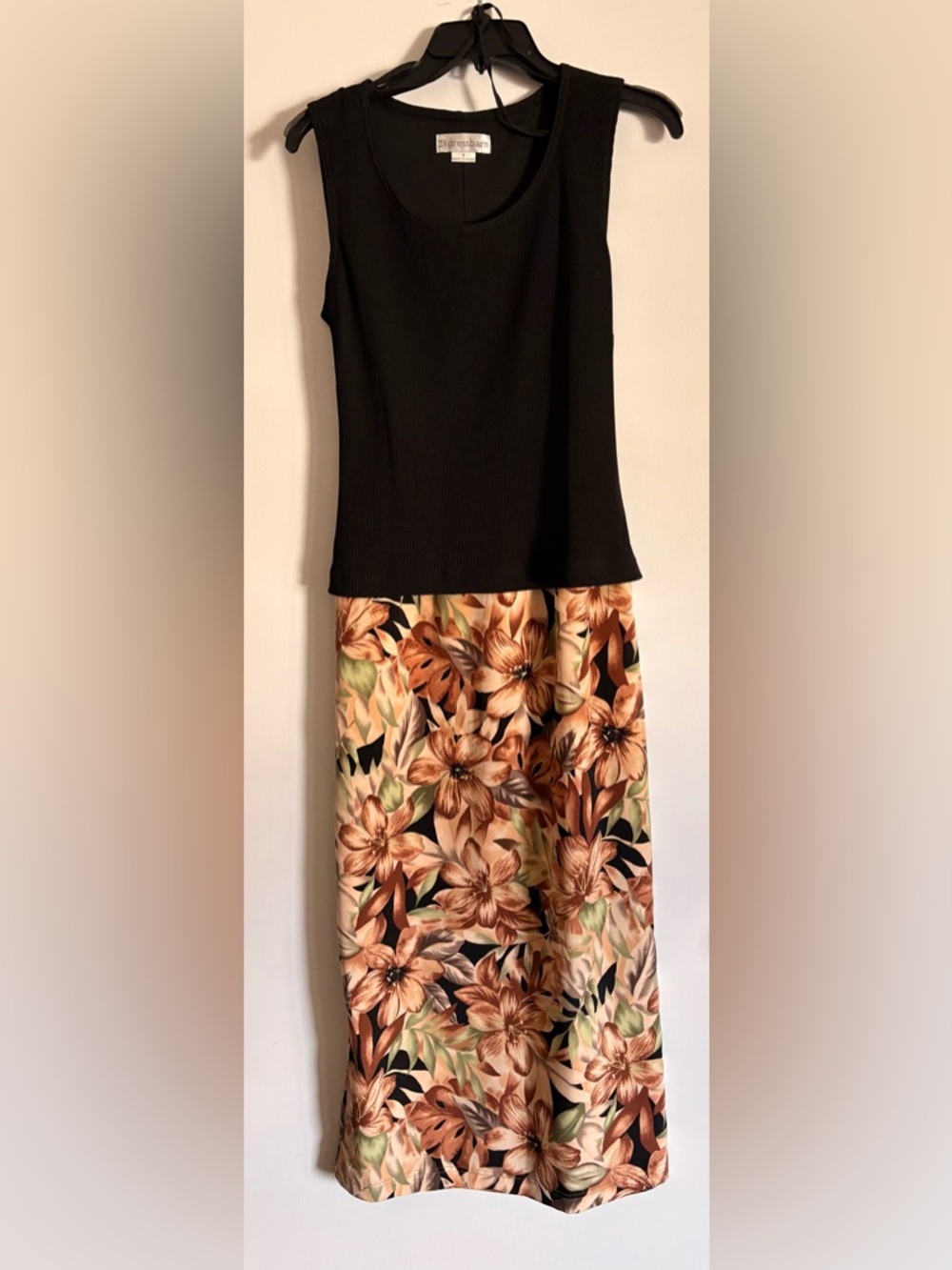 Dress Barn Black Tank with Brown Floral Maxi Skirt - Picture 2 of 3